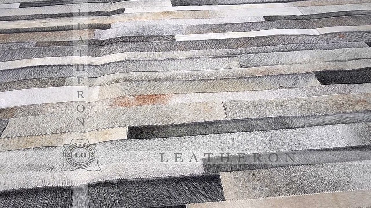 100% NATURAL COWHIDE RUG | Patchwork Hair on Leather Area Rug | Real Cow Hide Carpet