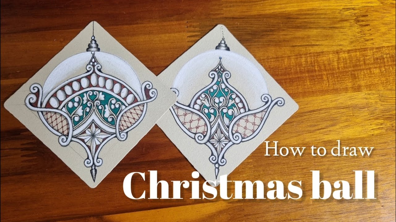 How to draw Christmas ball 4