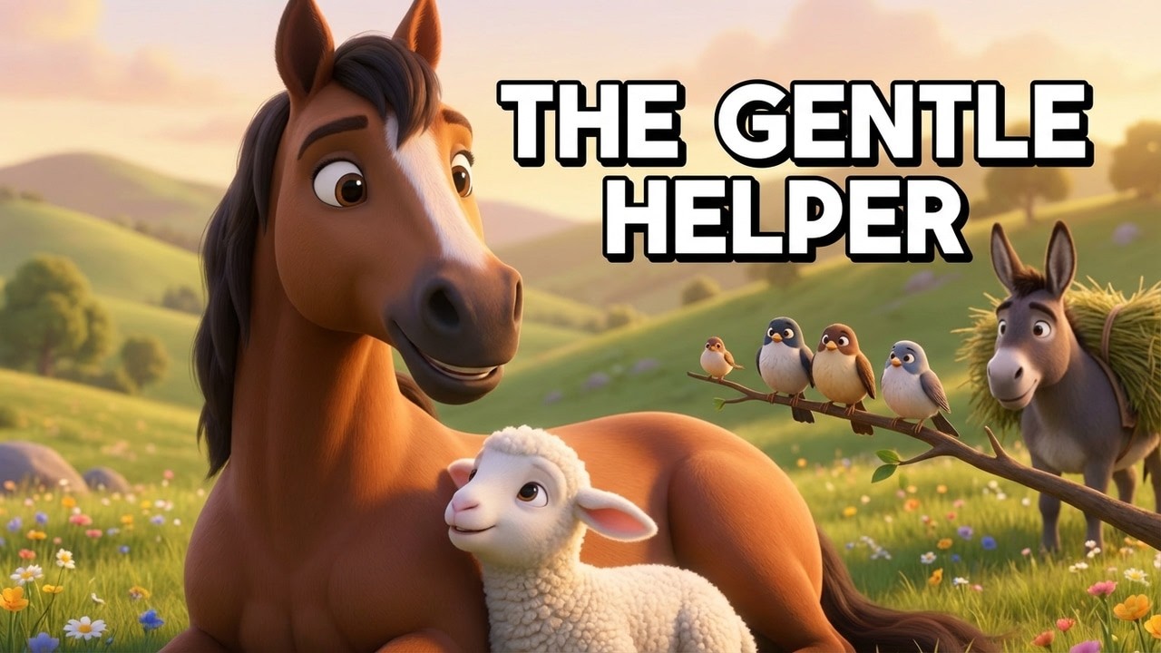 “No One Asked… But He Helped” 🐴🤝 | The Gentle Horse Who Helped Without Being Asked  Kids Story