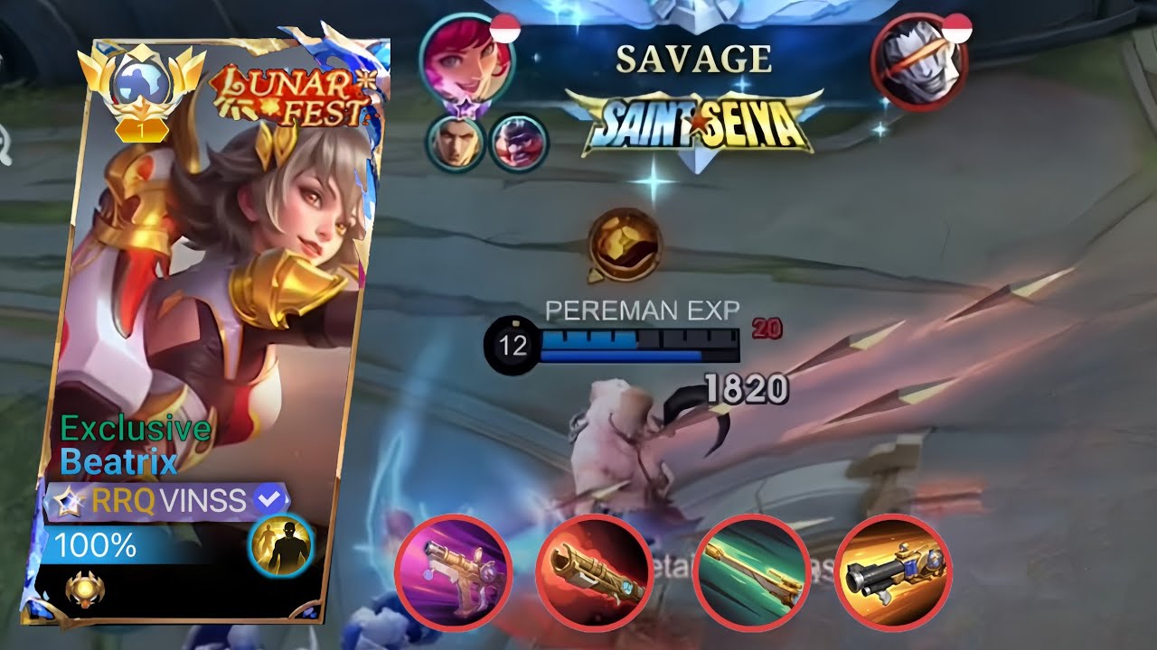 Savage Pakai Combo 4 Senjata Beatrix! Aku MVP Sendiri!