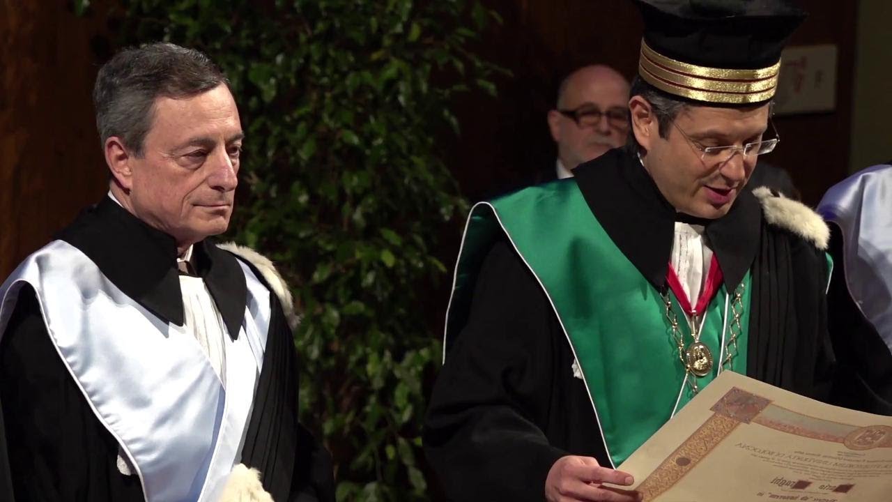 Bologna, Mario Draghi riceve la laurea ad honorem in Giurisprudenza