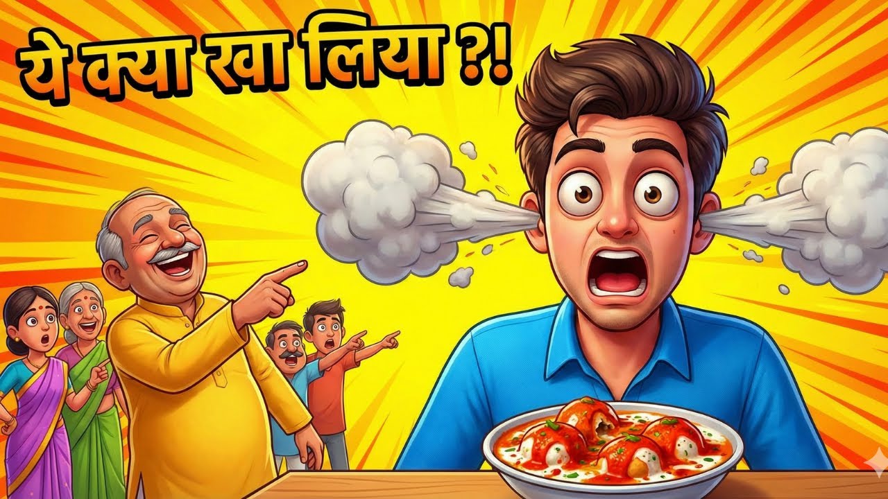 दही वड़ा चैलेंज Gone Wrong | Cartoon Kahani | Hindi Stories | Funny Comedy Story