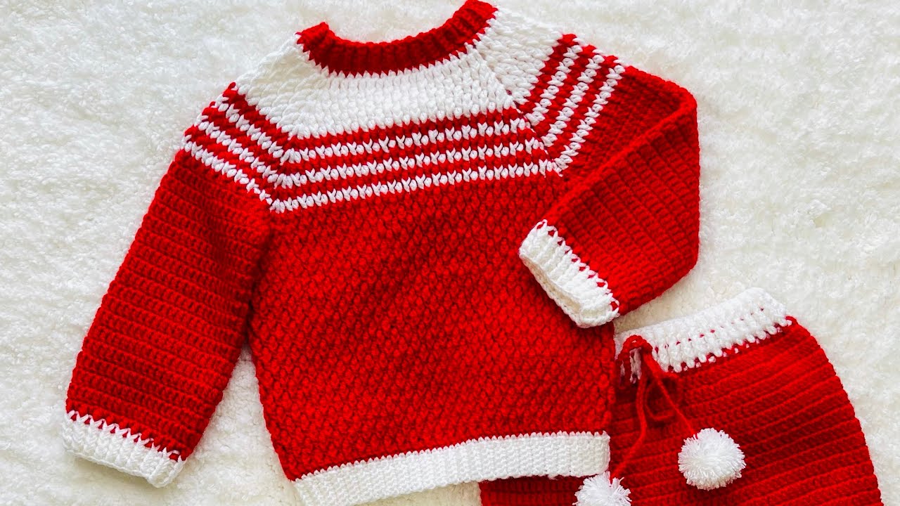 How to crochet pullover sweater for boys and girls from 0-3m and up to 24M EASY CROCHET PATTERN