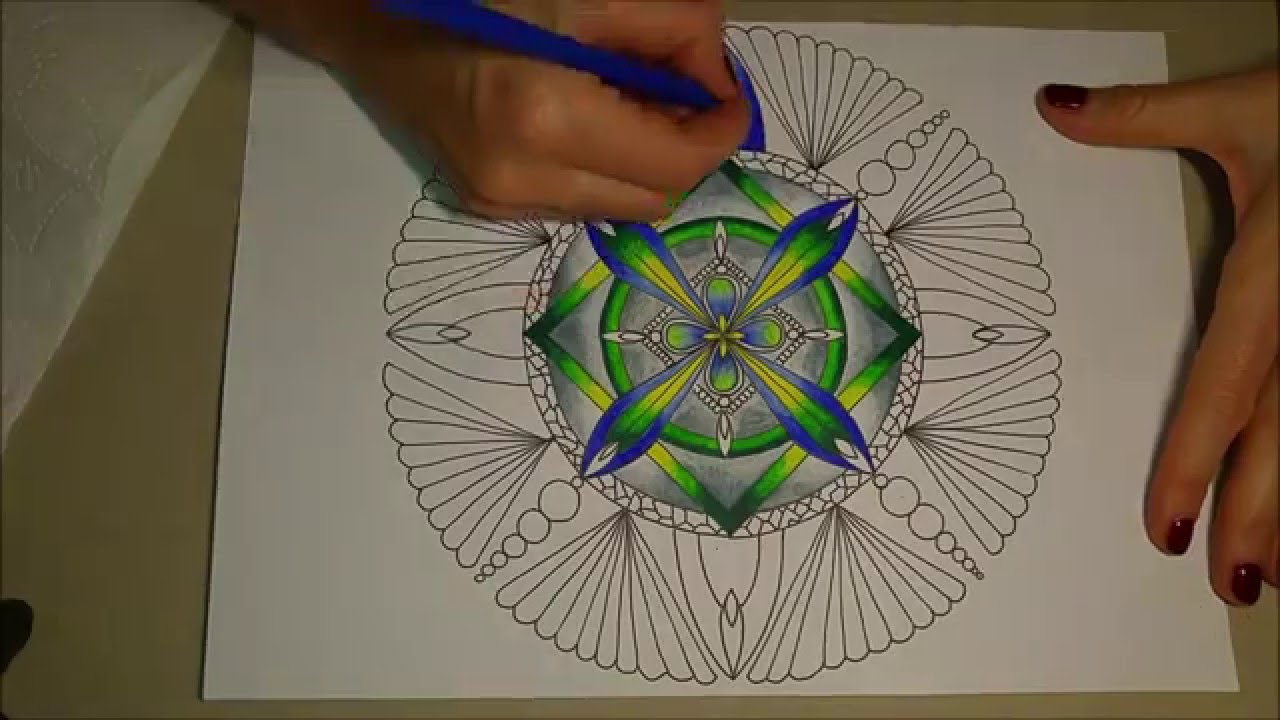 How to draw mandala WATERCOLOUR PENCILS (2) - Jak narysować mandalę KREDKAMI AKWARELOWYMI (2)
