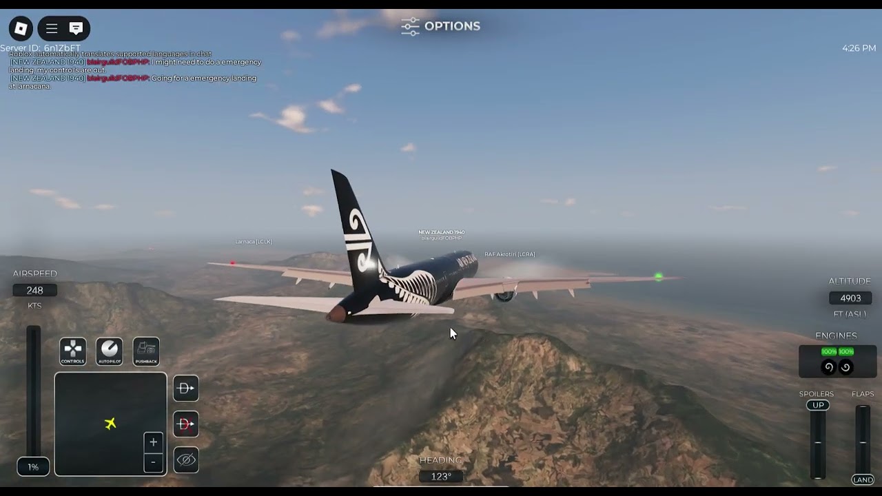 Emerency landing with cross wind landing.