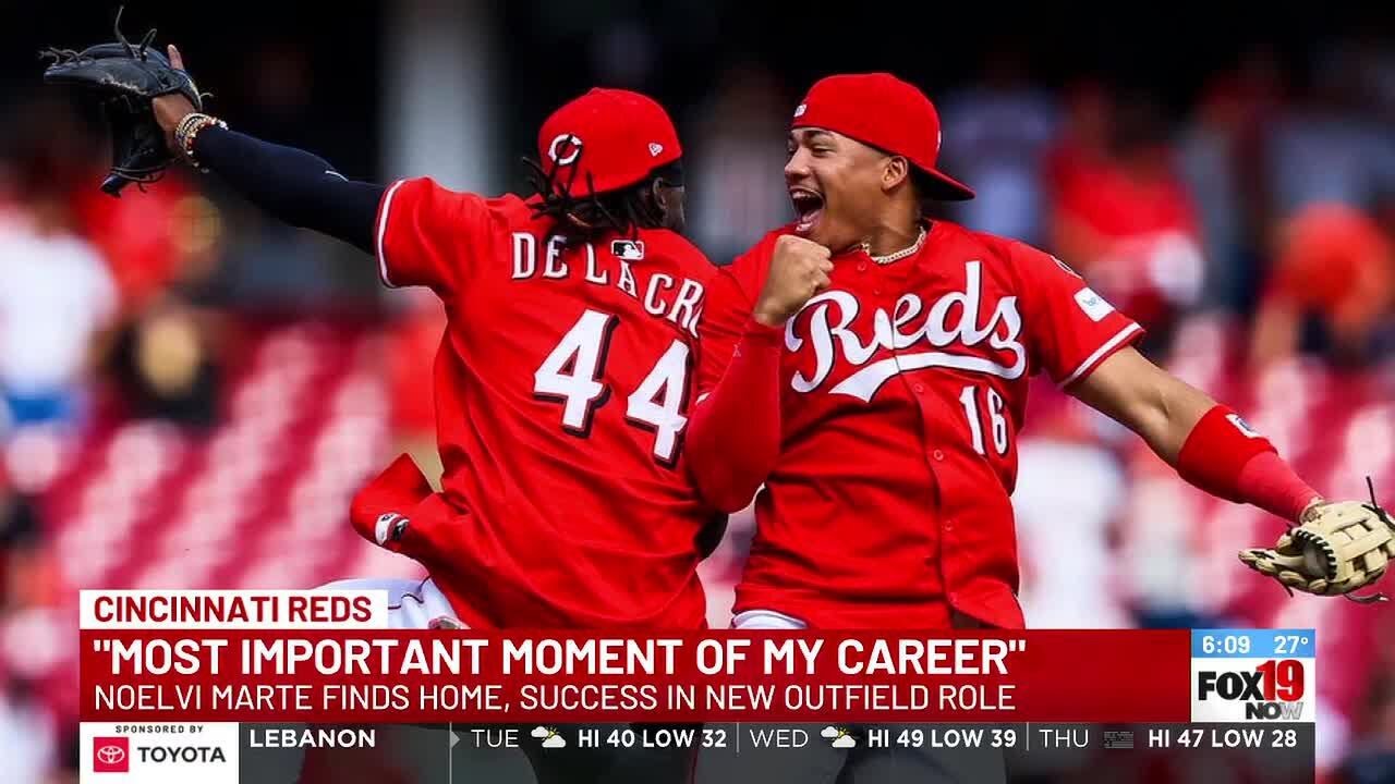 Noelvi Marte finds home, success in new outfield role