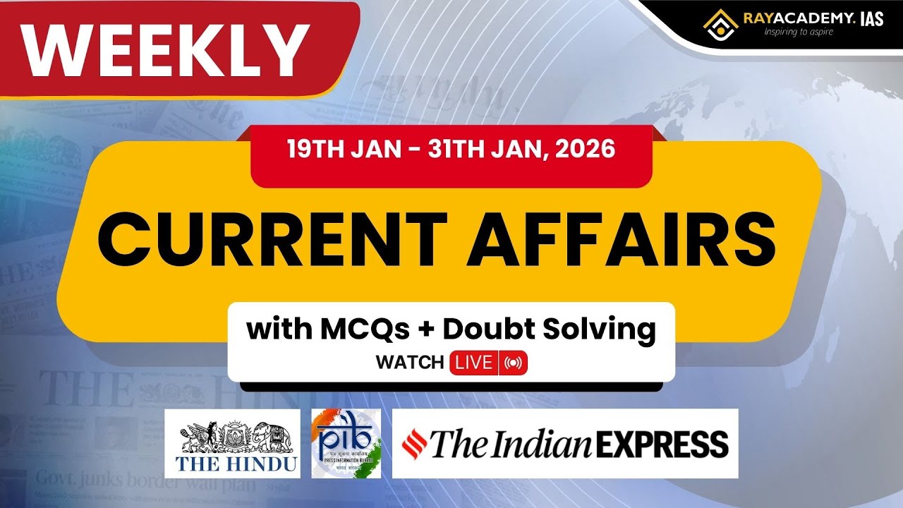 19TH JAN - 31TH JAN 2026 : Weekly Current Affairs | Most Important Current Affairs 2025 |OPSC UPSC