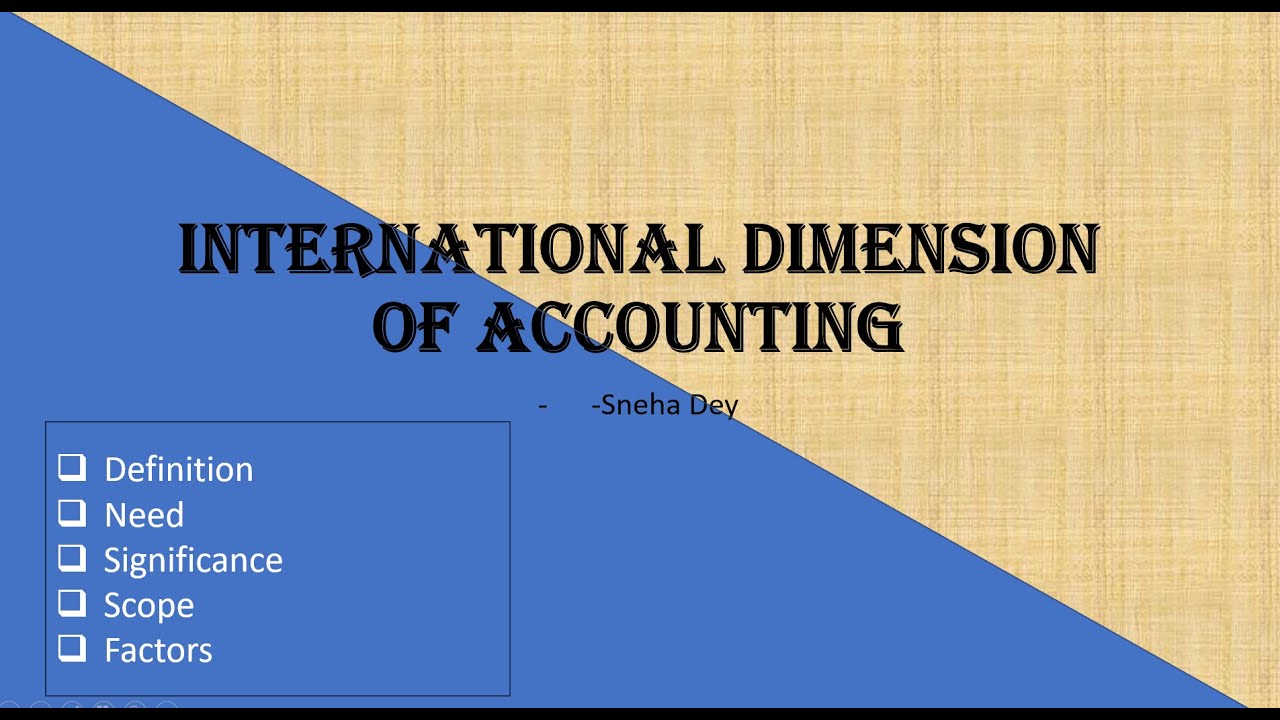 International Accounting And Finance | Chapter 1 | M.com ||