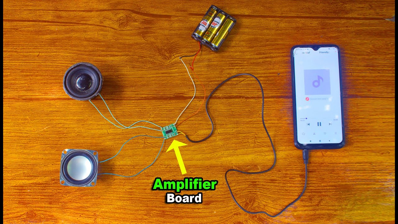 How to make amplifier at home - Using 5 Volt 2-Channel Stereo Audio Amplifier Board - Amplifier