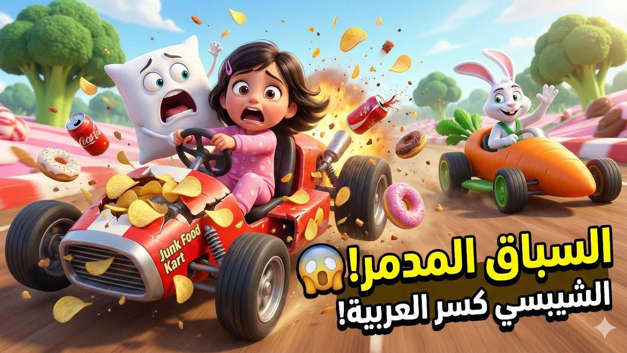 شوفوا إيه اللي حصل لمريم لما أكلت شيبسي كتير! 😱🍟 (كارثة في السباق!)
