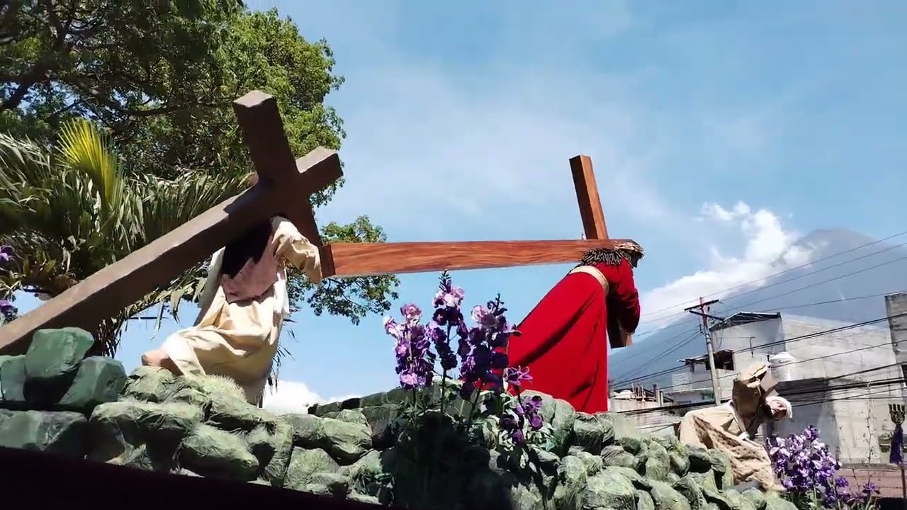 Encuentro de Jesús Nazareno y Virgen de Dolores, Viernes Santo 2025, Palín Escuintla.