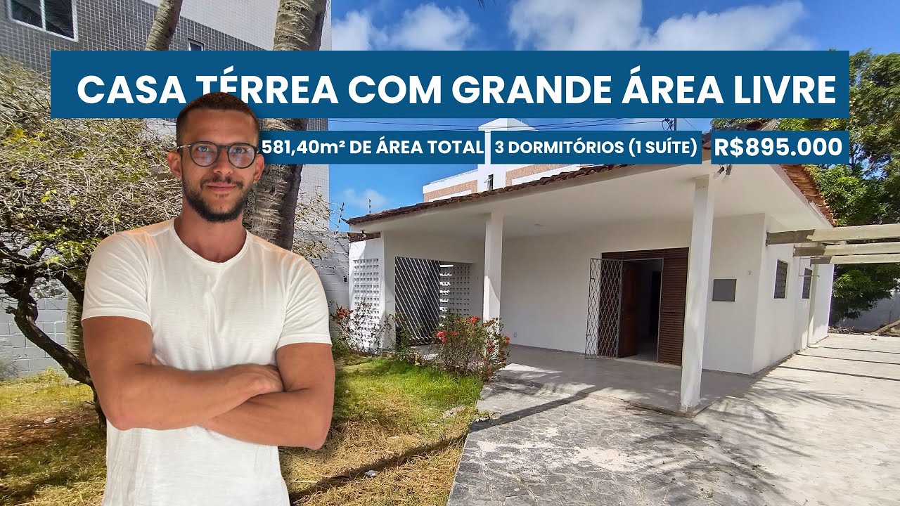 🏡 Casa térrea com grande área livre em João Pessoa - PB
