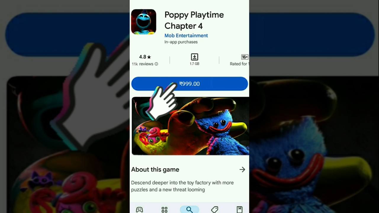 Poppy Playtime Chapter 4 in Playstore App I am shocked 😲. #poppyplaygame  #viralshorts