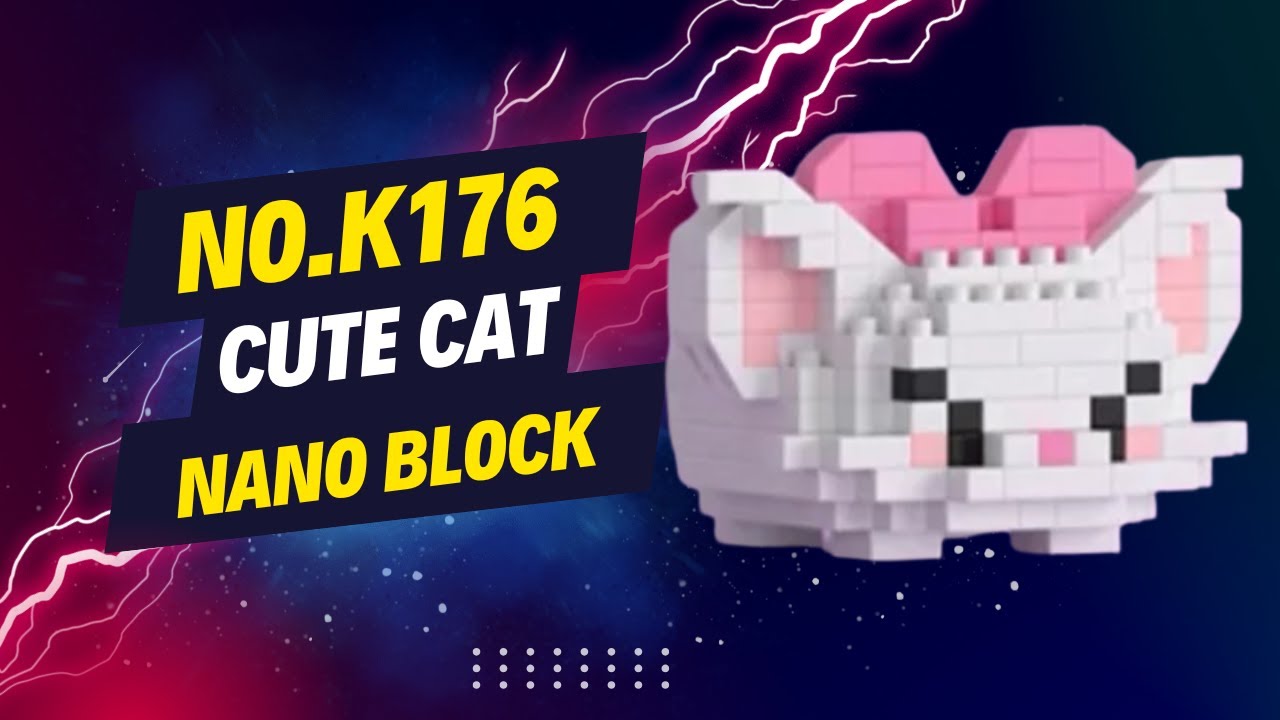 No.K176 Cute White Cat Nano Block Toy Tutorial | Step-by-Step Guide #buildingblocks