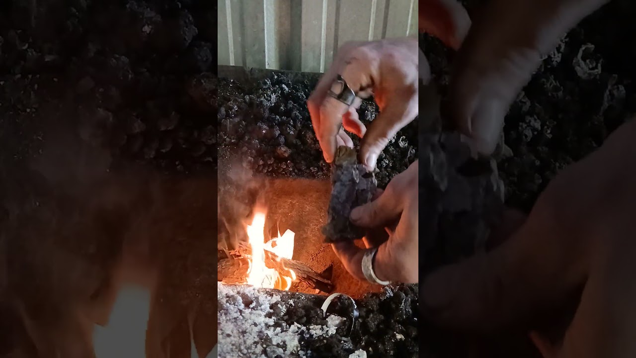 The amateur way to light a coal Forge. 