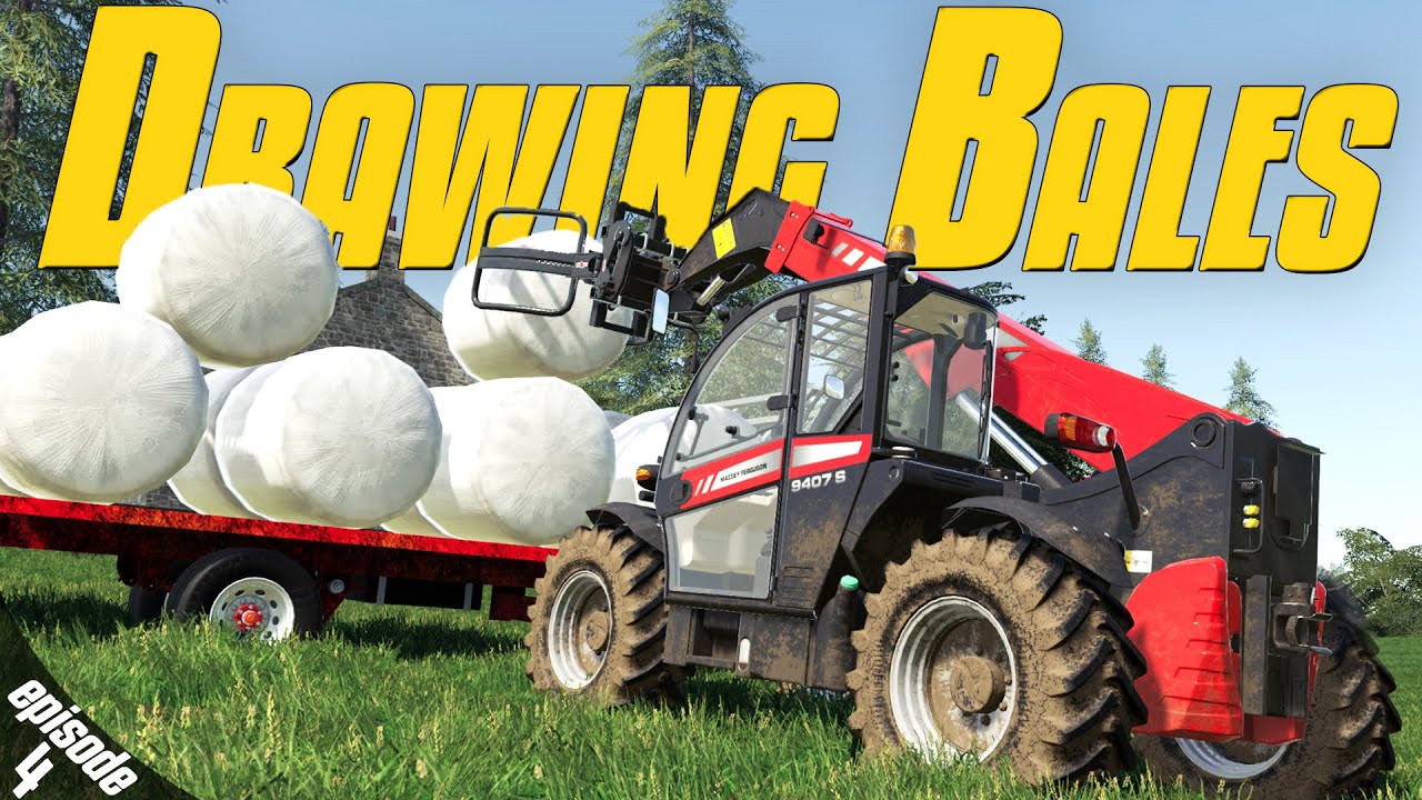 RP: Drawing Bales: Meadow Grove - Farming Simulator 19 -  Ep.4 (with Wheel Cam)