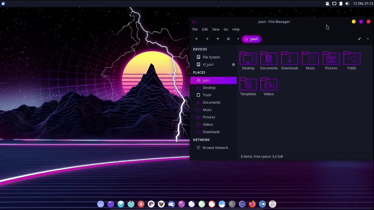 xfce desktop (xubuntu 20.04+Sweet themes+icons (sweet+tela)+plank)