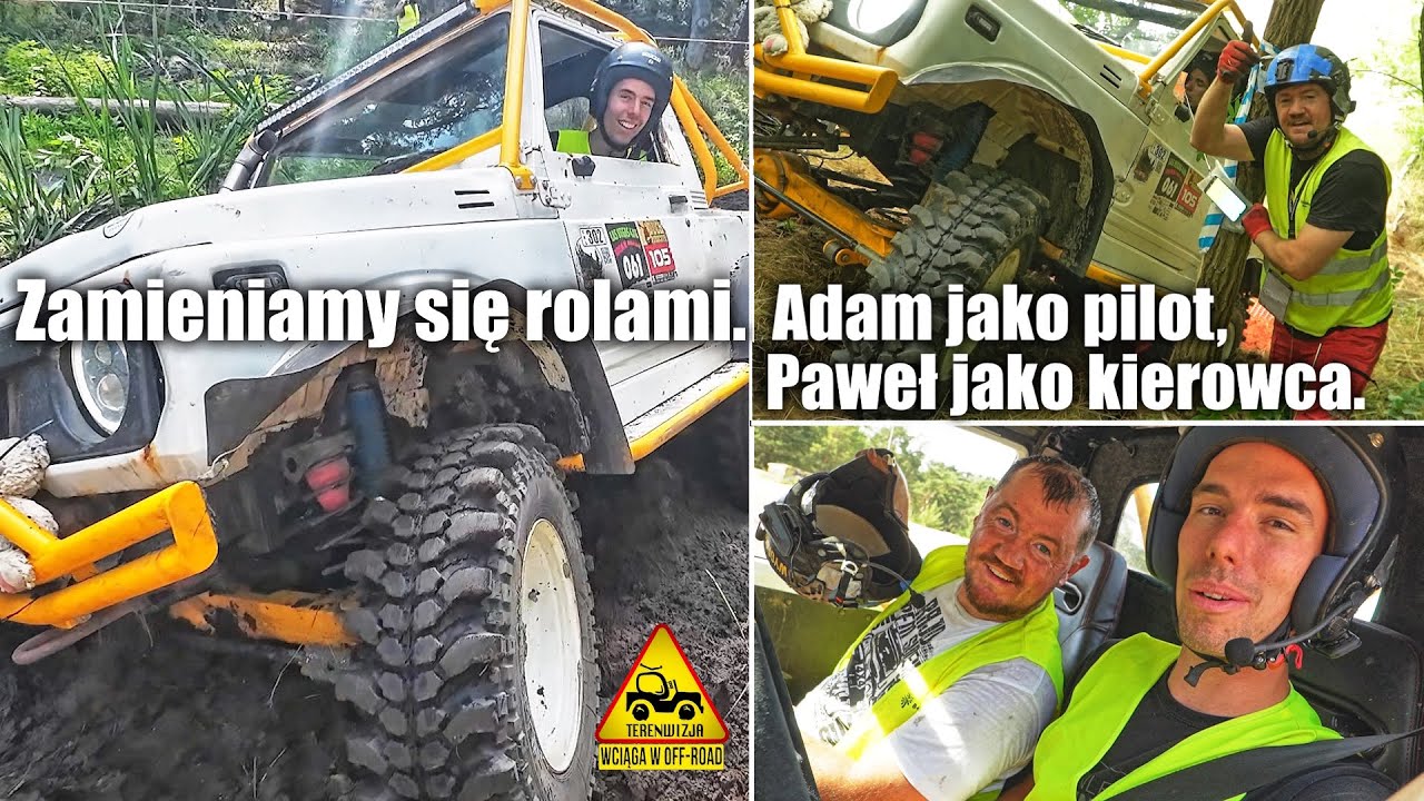 Zamieniamy się rolami. Adam jako pilot , Paweł jako kierowca. Terenwizja na rajdzie Tropem Sulecha.