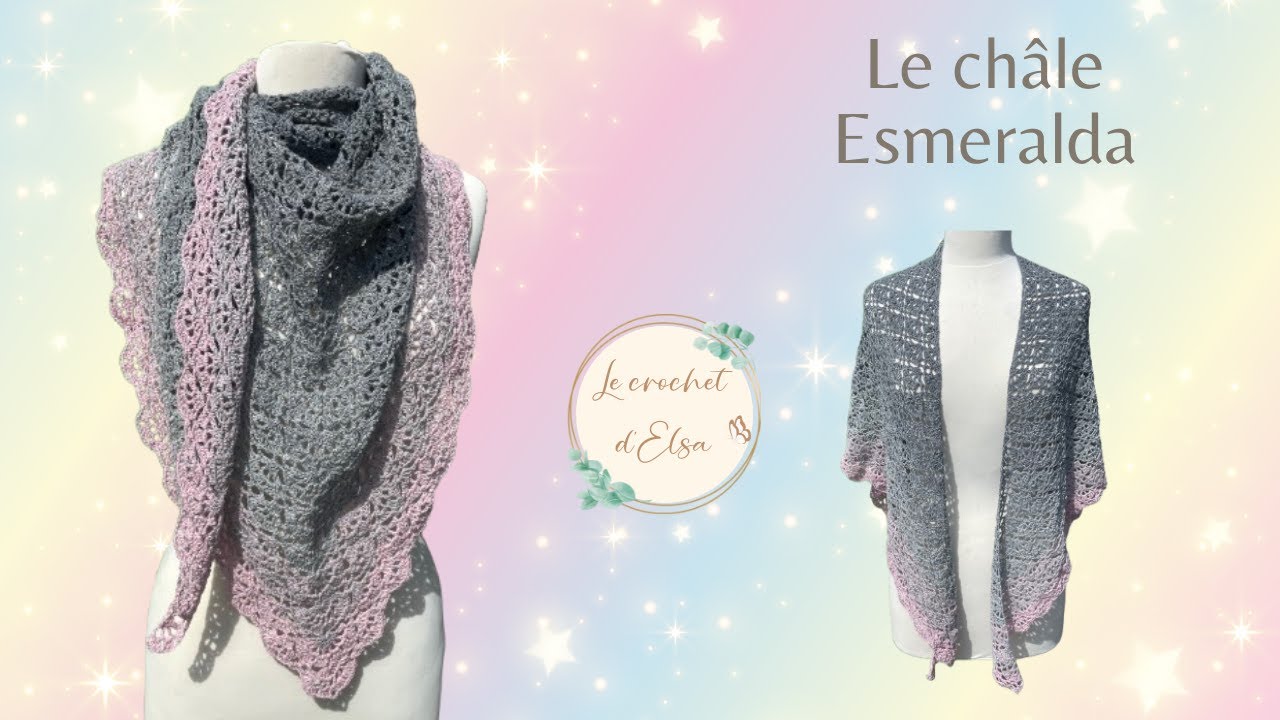 Léger et ouvragé, le châle Esmeralda au crochet