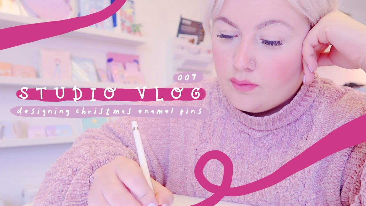 STUDIO VLOG 009 |  Designing Christmas Enamel Pins | The Christmas Rush Begins.