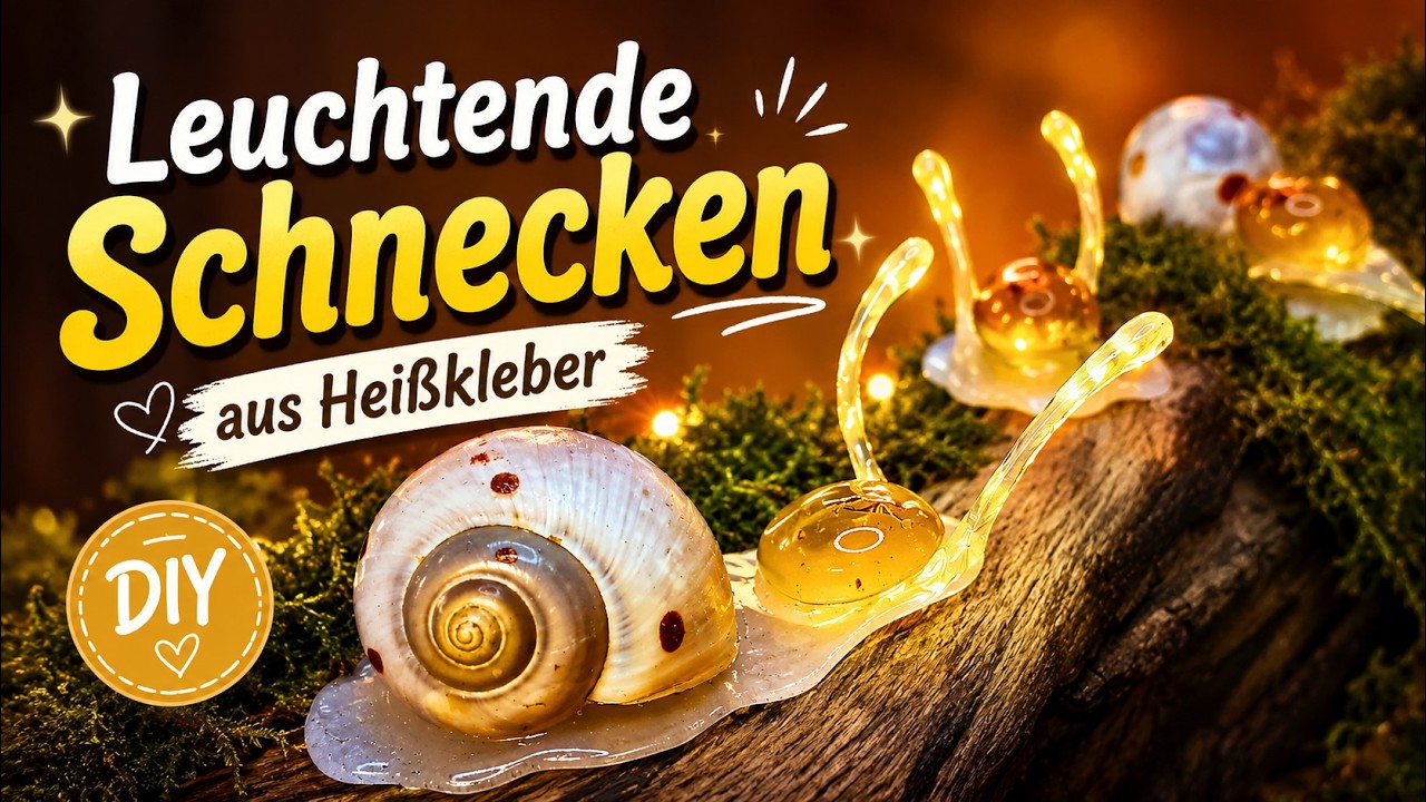 Leuchtende Schnecken basteln mit Heißkleber | DIY Herbst - & Frühlingsdeko 🐌