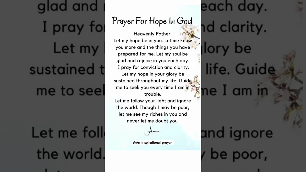 Prayer for Hope in God.. #prayer #hope #jesusprayer #shortvideo #chirstian #jesusprayer #god #bible