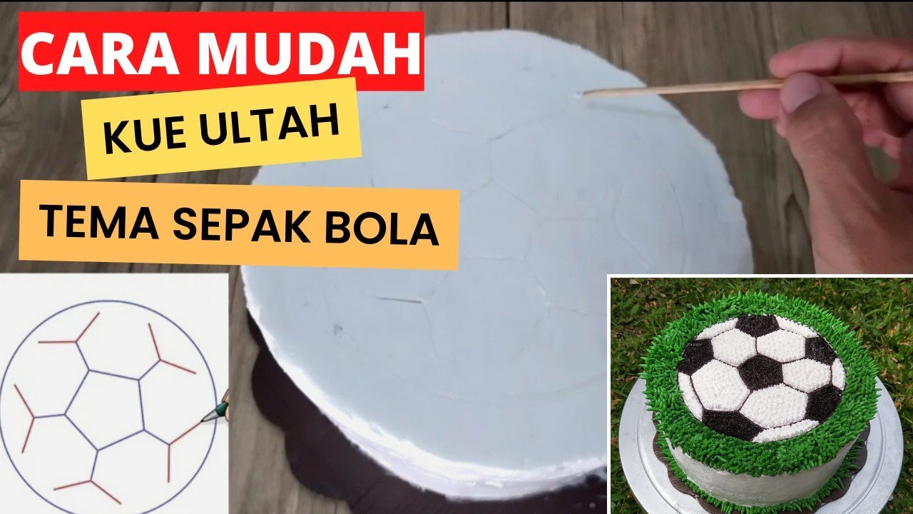 Cara dekorasi Kue Ultah tema Sepak Bola #soccer