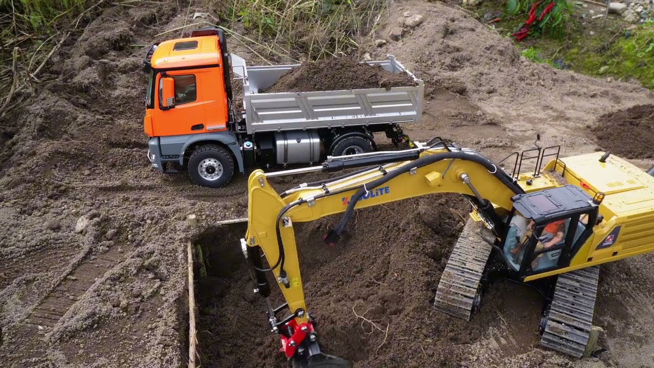 RC 유압 굴삭기   RC hydraulic excavator-Kabolite k961-100s,4x4 Kabolite 1/14 5701 RC Dump Truck