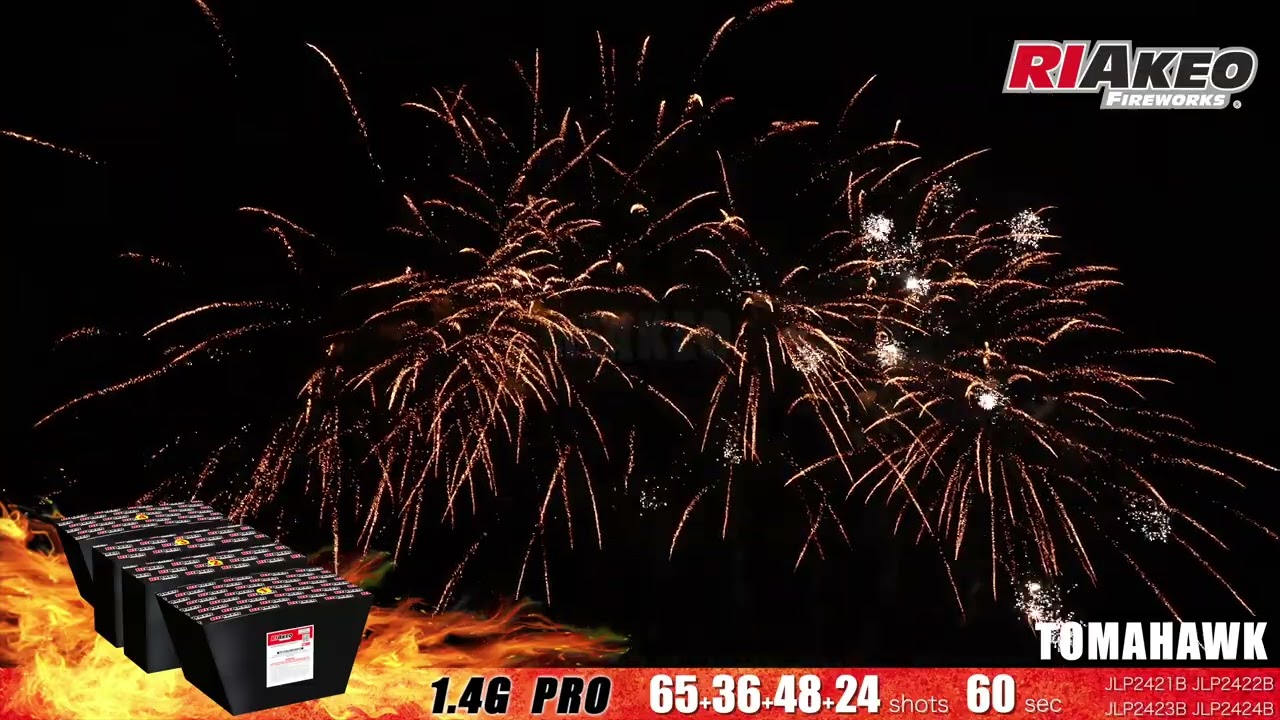 USA 1.4G PRO CAKE  189SHOTS TOMAHAWK JLP2421B JLP2422B JLP2423B JLP2424B | RIAKEO FIREWORKS