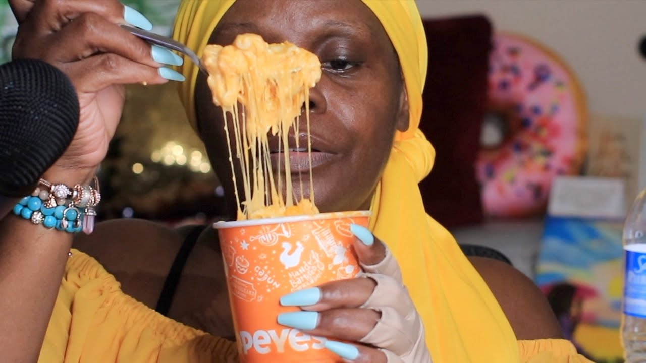 OH SNAP! POPEYE'S MAC AND CHEESE IS CHEESY ASMR EATING SOUNDS