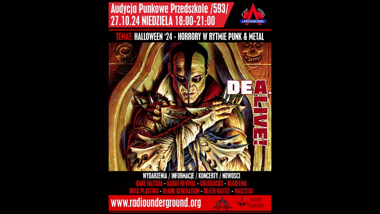 Audycja Punkowe Przedszkole (593) - Halloween'24. Horrory w rytmie Punk & Metal (27.10.2024)