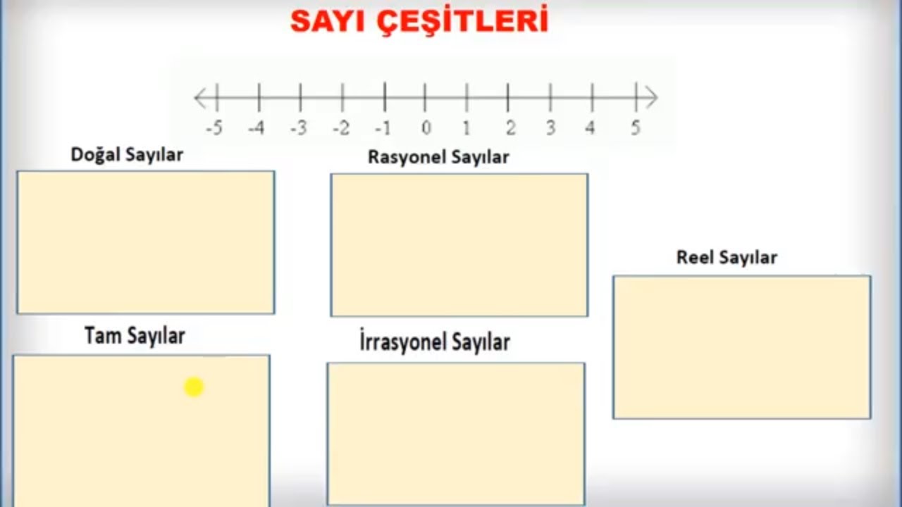 6., 7.  ve 8.  Sınıf Matematik Temel Kavramlar (Doğal, Rasyonel, İrrasyonel, Reel ve Tam Sayılar)