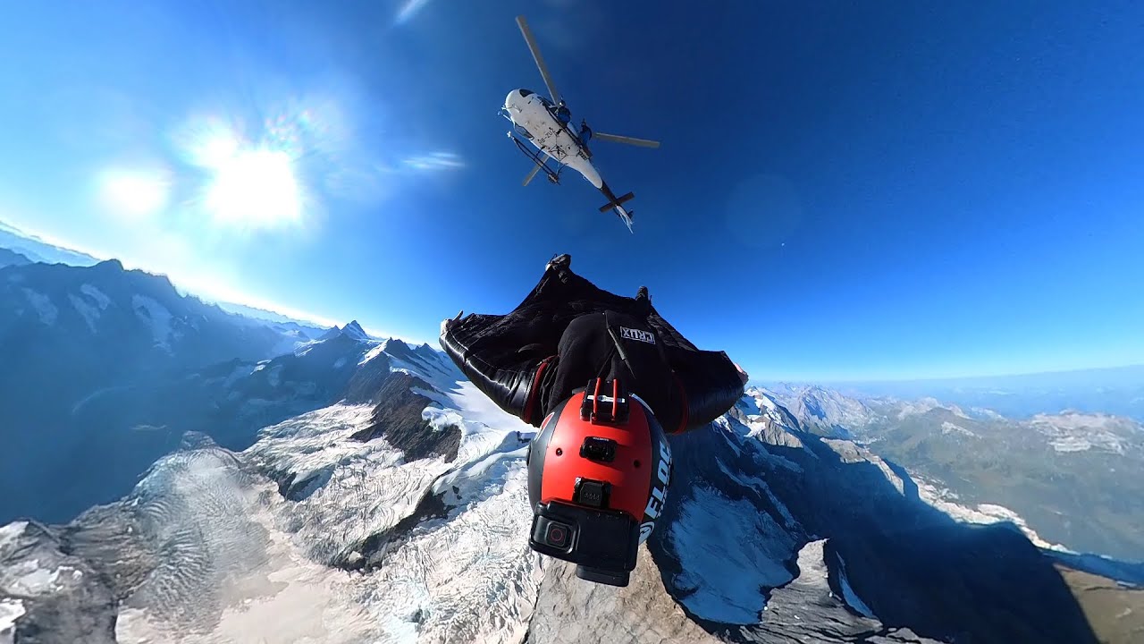 Wingsuit Heli Base Jump, Eiger, 360 VIDEO