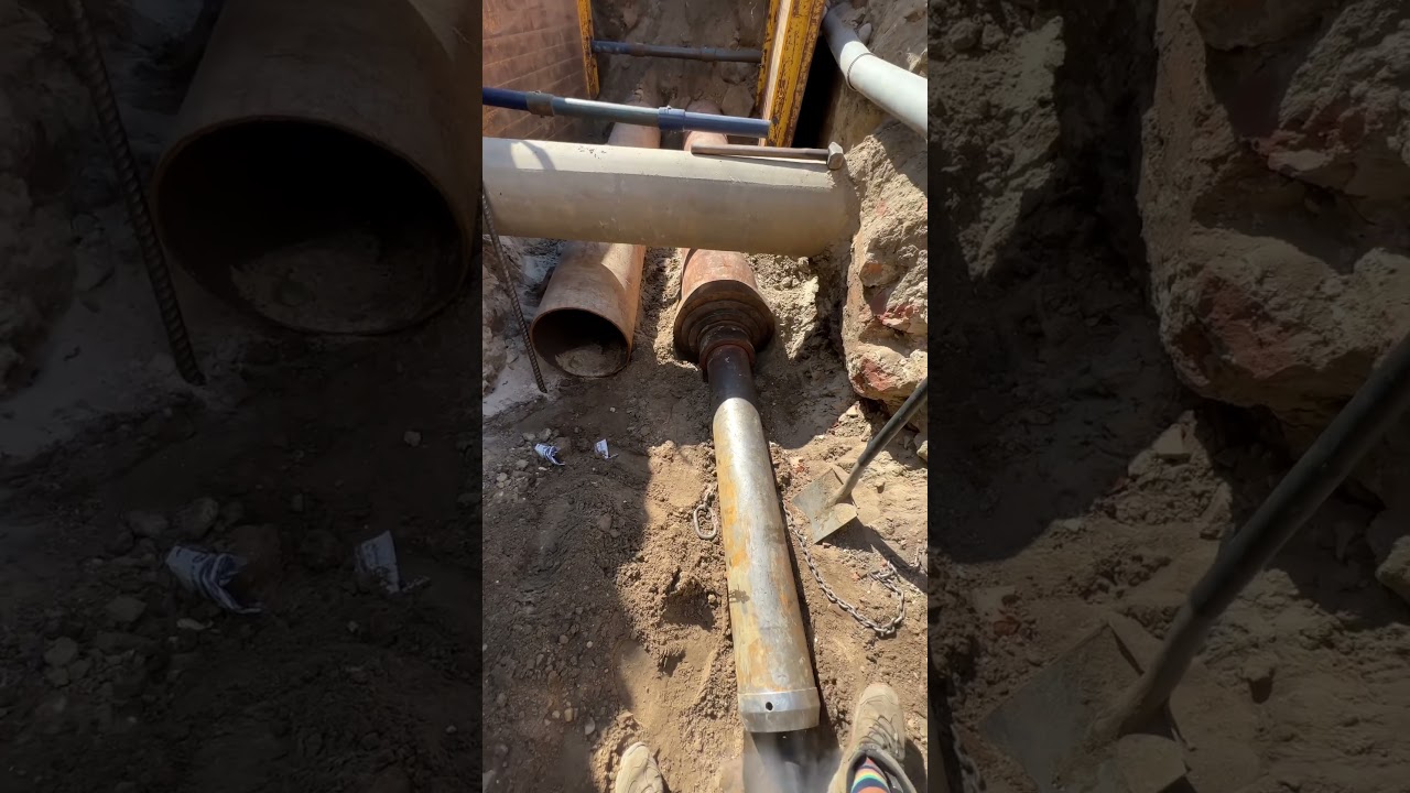 Przecisk wbijanie rur stalowych 508mm #krecikii #przeciski #wbijanie #stal #młot #goodjob #kret