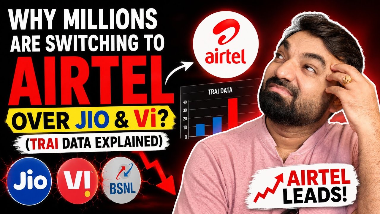 Why Millions Are Switching to Airtel Over Jio & Vi? (TRAI Data Explained) #Airtel #Jio #TRAIReport