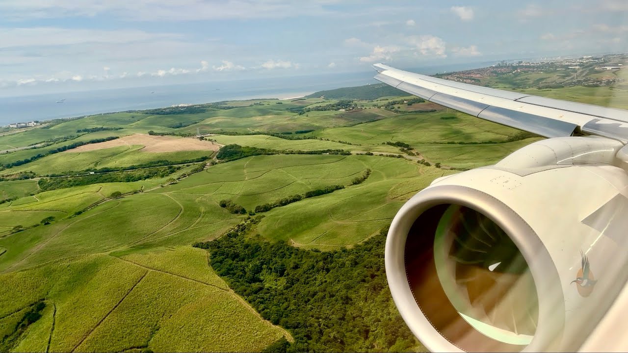 [4K] Durban King Shaka approach - Airlink Embraer E-195 E2