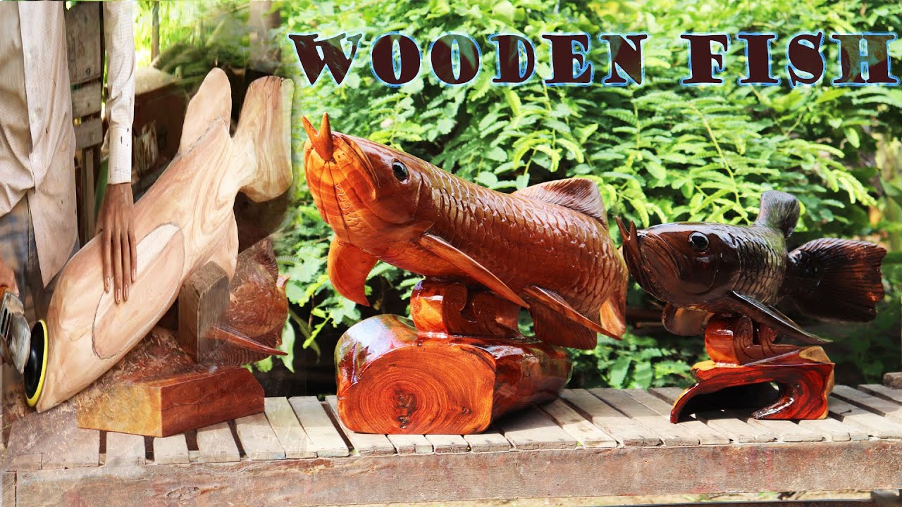 Wood Carving - Real Size Wooden Fish | Carving a Big Fish from Wood .
