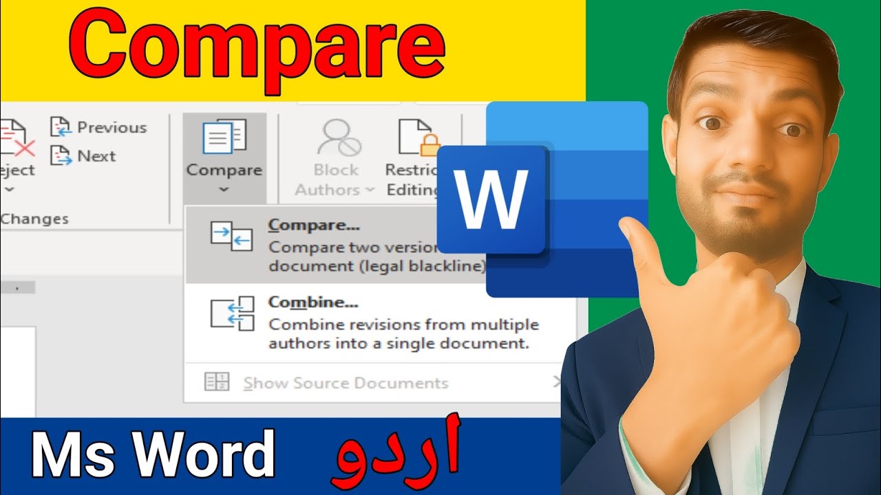 MS Word Compare Documents | Word Me Do Files Compare Karna | Urdu Hindi