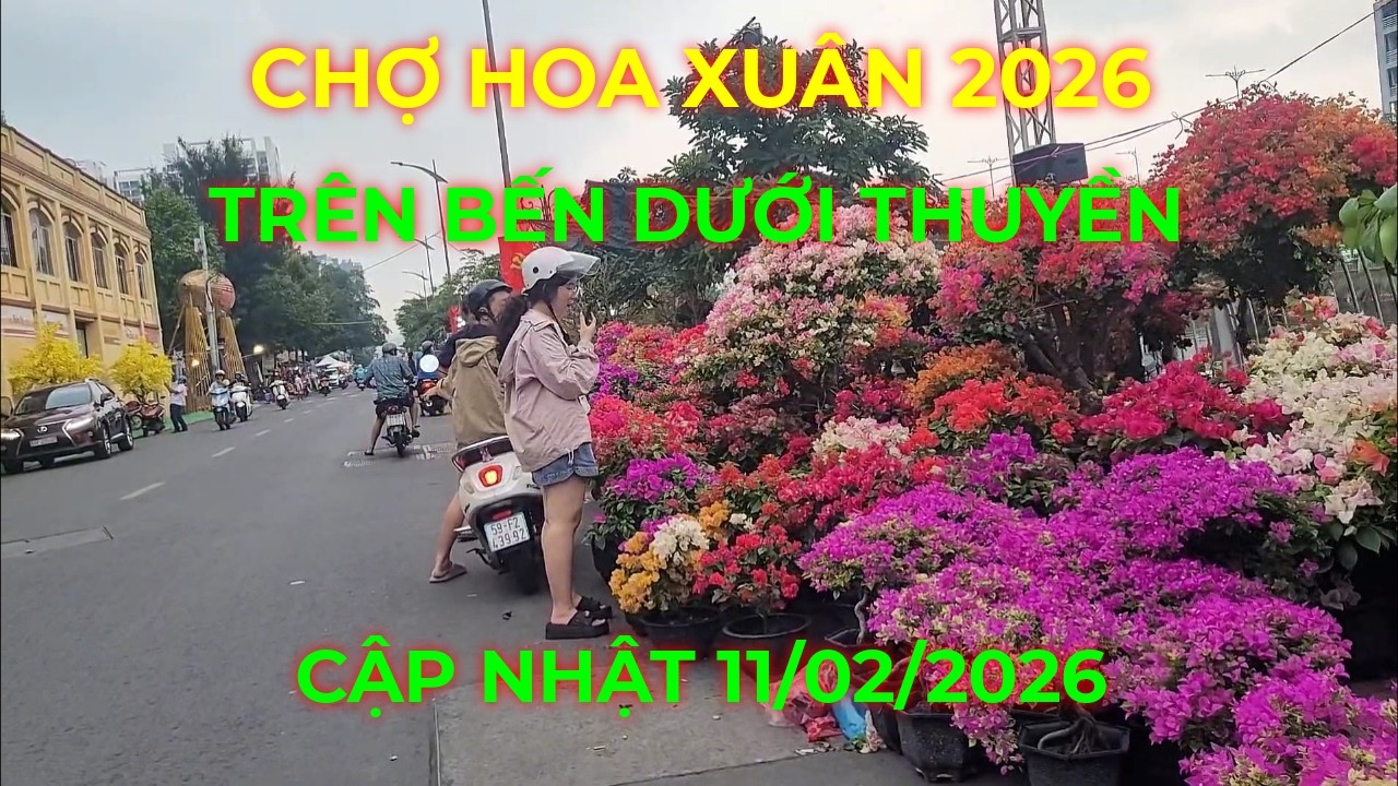 Chợ hoa xuân trên bến dưới thuyền Bến Bình Đông Quận 8 cũ, cập nhật 11-02-2026
