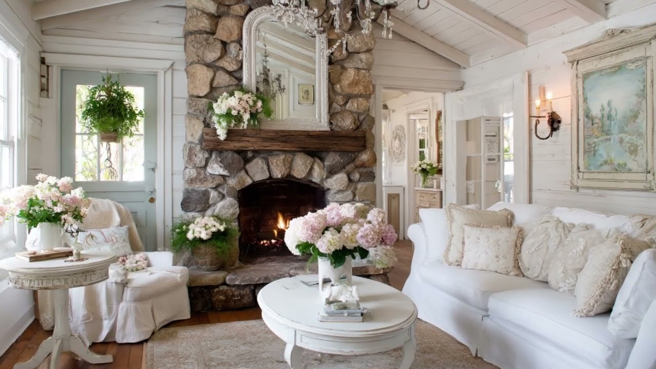 Sweet Romantic Champagne Beige Farmhouse Tour: Elegant Affordable Cozy Vintage Shabby Chic