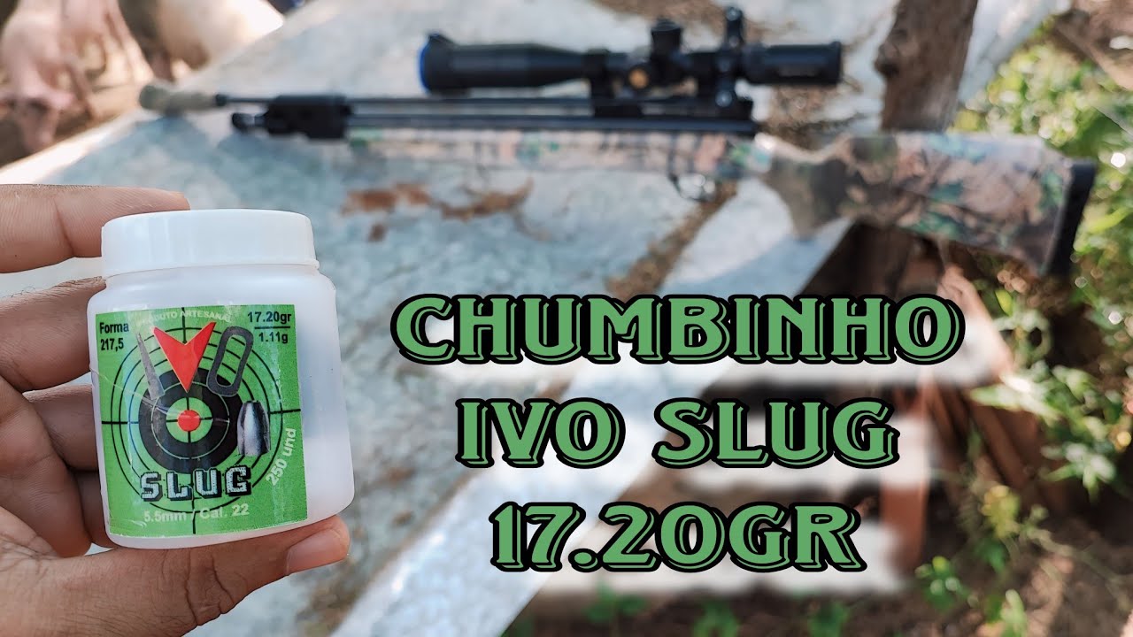 Chumbinho Ivo Slug 17.20 gr ✅ Teste de Agrupamento 20 metros 🥳 Beeman 13365 VR 🔥 Unboxing