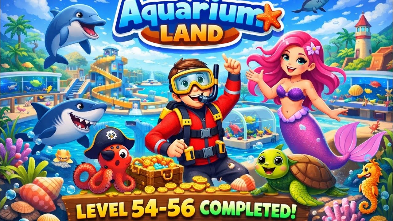 Level 54–56 DONE! 😱 Aquarium Land 8 Open | Satisfying Gameplay
