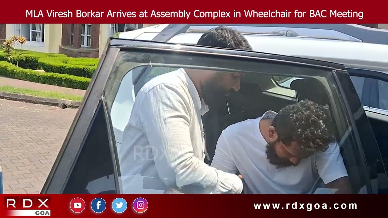 MLA Viresh Borkar Arrives at Assembly Complex in Wheelchair for BAC Meeting