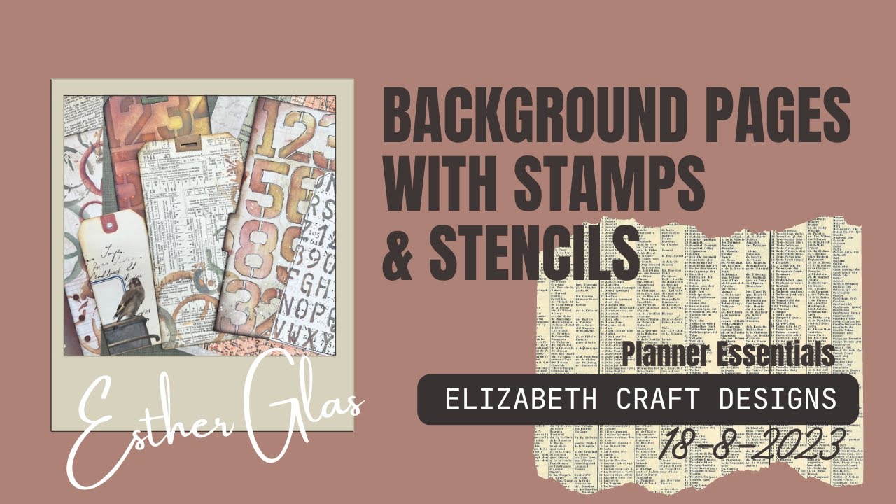 Making background pages with stamps and stencils - Elizabeth Craft Designs