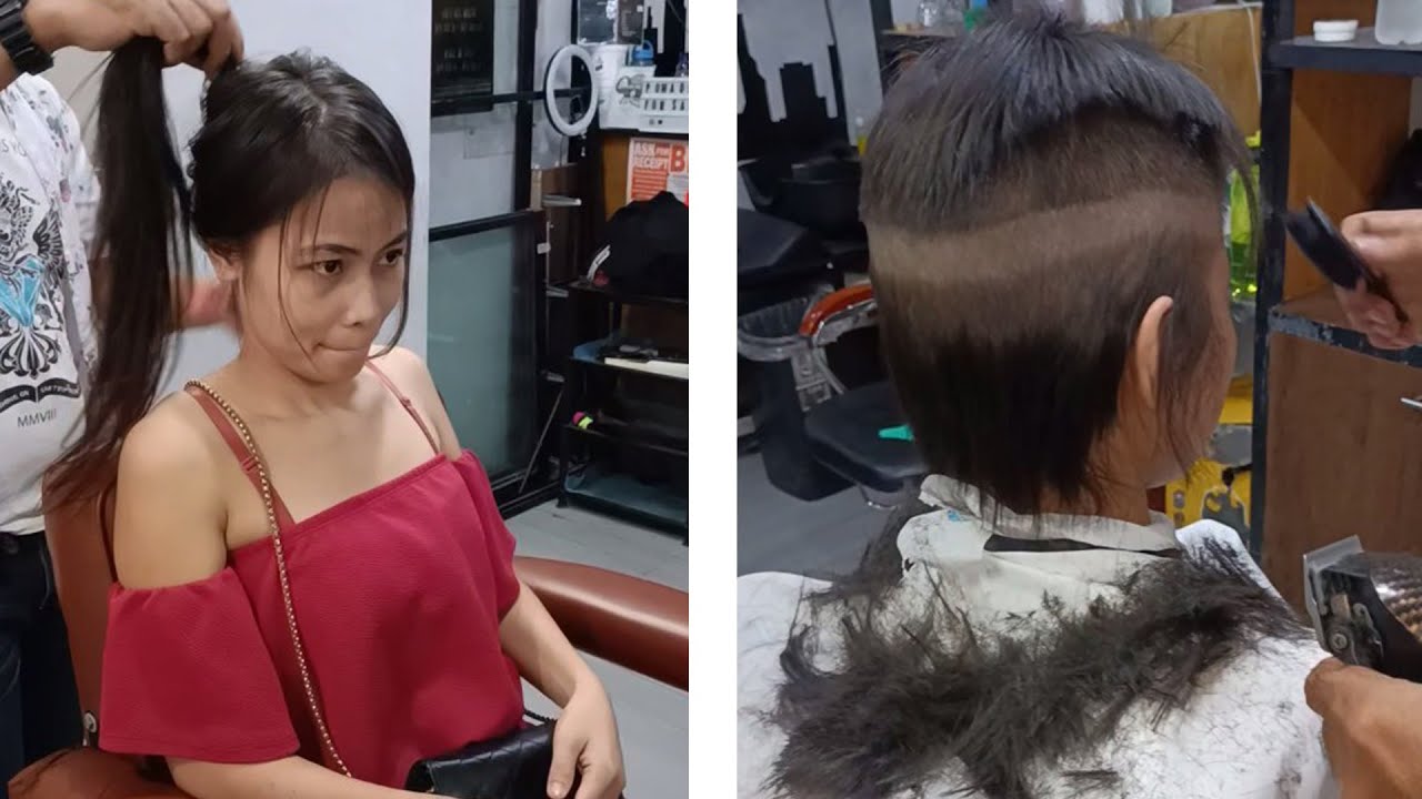 You made her look like a tennis ball! (ASMR haircut)