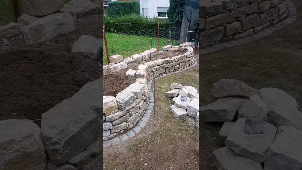 Hochbeet aus Trockenmauer Steinen 🤩 #idee #gartenbau