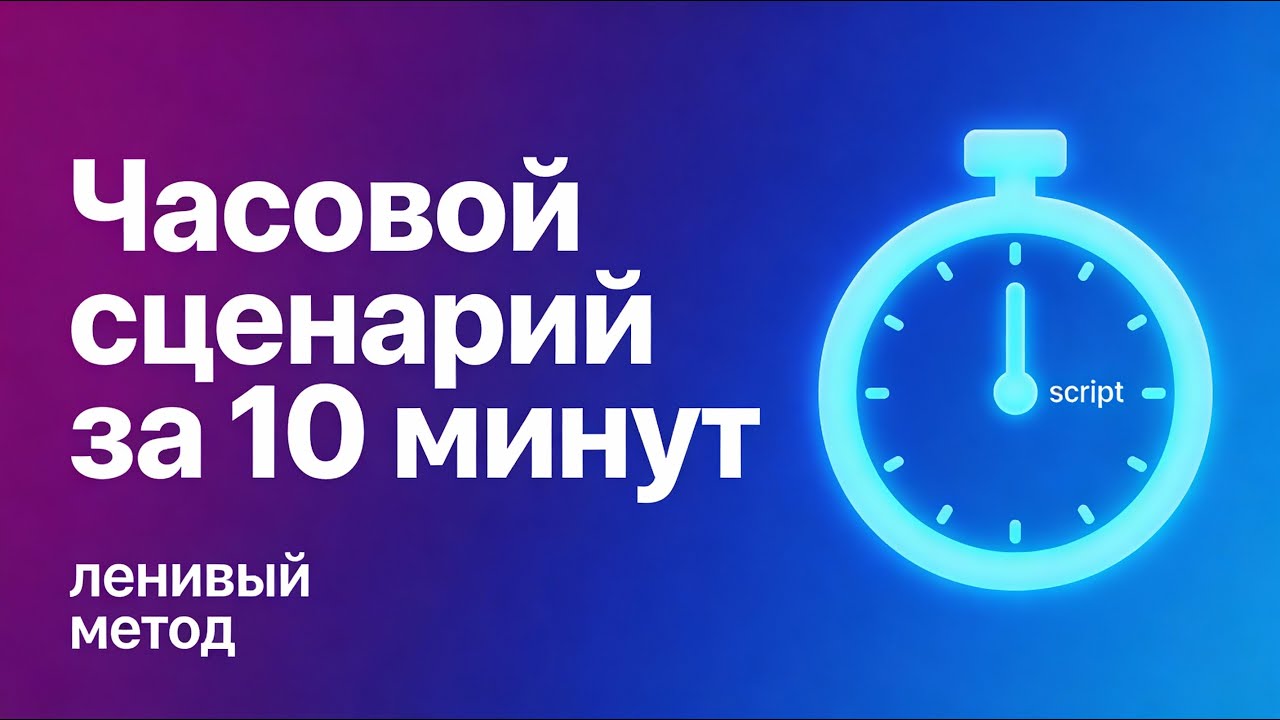 Делаю часовой сценарий за 10 минут: простой метод для ленивых
