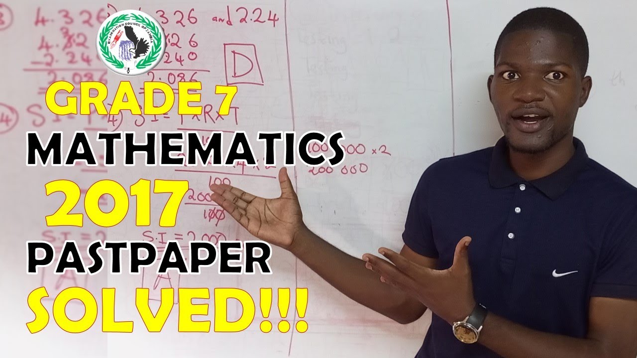G7 ECZ Maths 2017 | Zambia Education | Zambia Edu | Victor Mwansa |