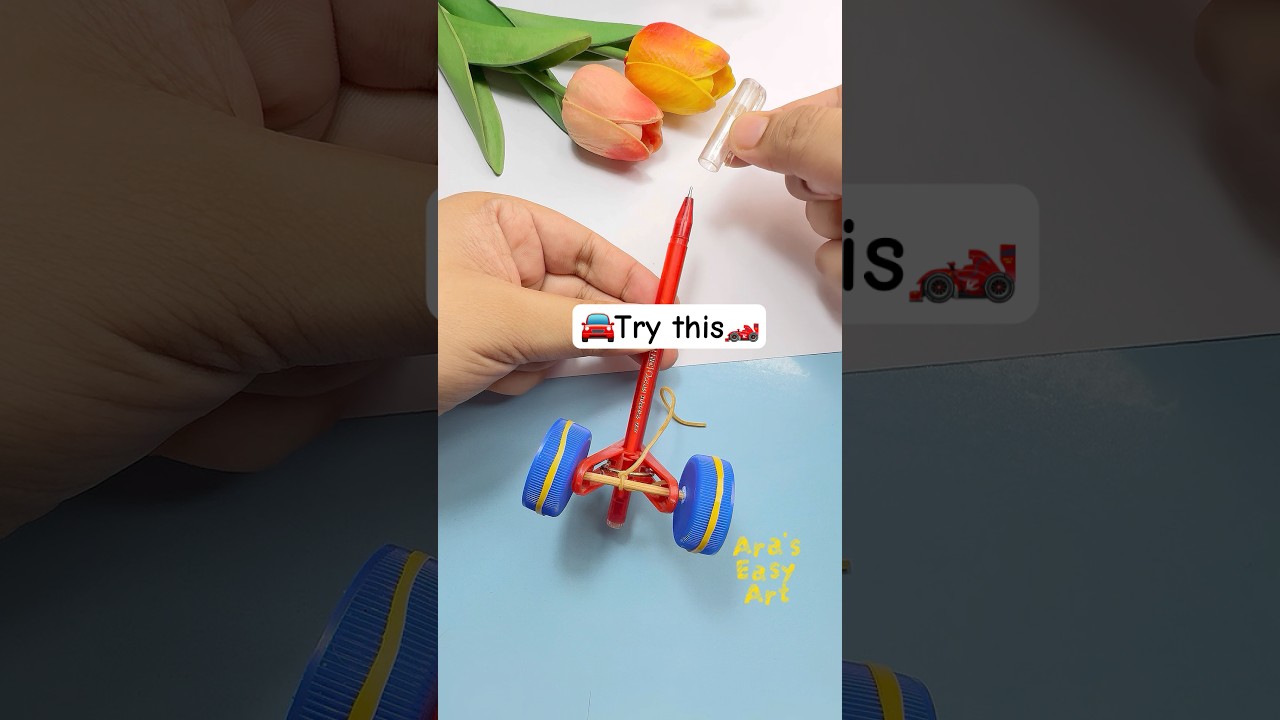 🚘DIY Toy Making craft with pen🏎️ @ArasEasyArt #viral #diy #toys #ytshorts