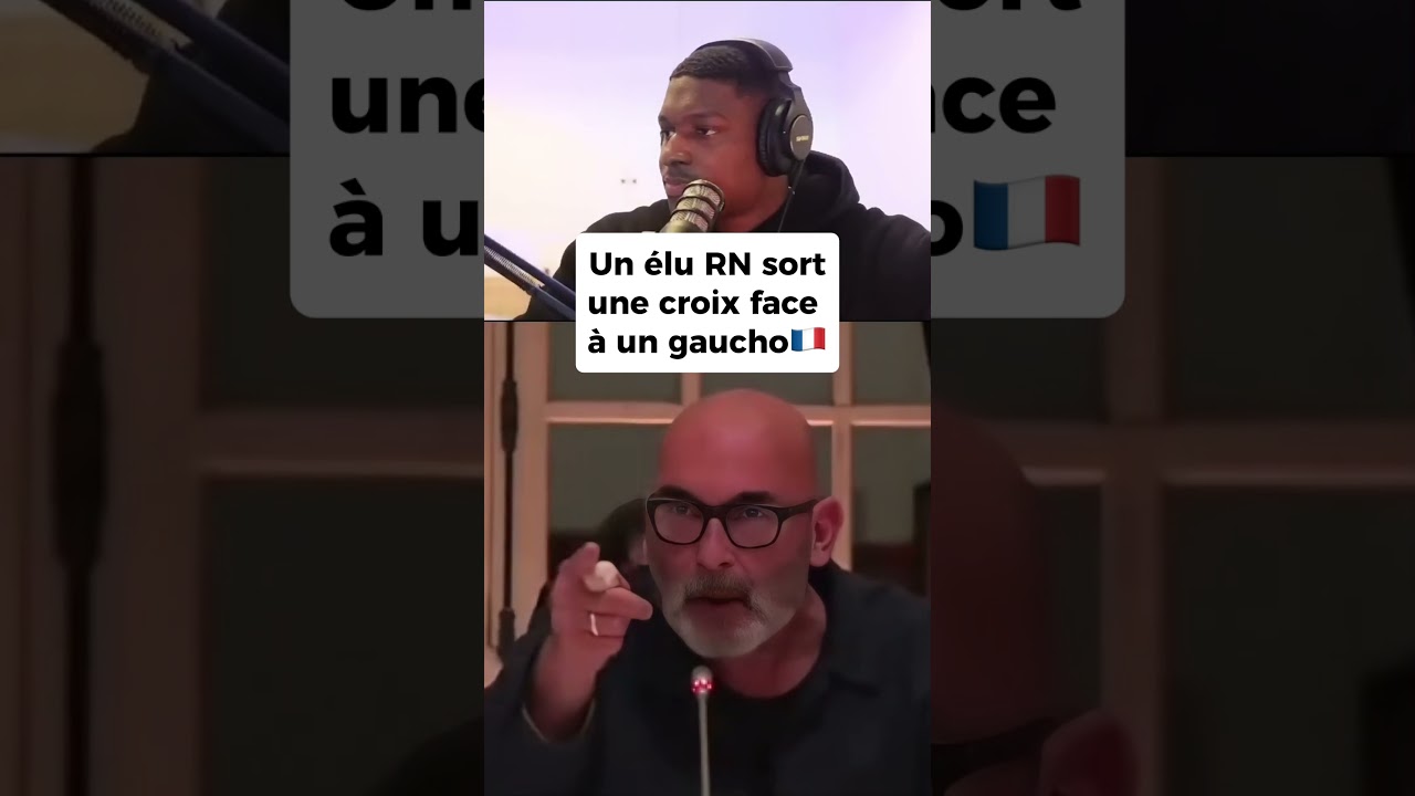 Un &eacute;lu du RN sort une croix face &agrave; un gauchiste ! #france #chretien #chr&eacute;tiens #laicit&eacute; #rn